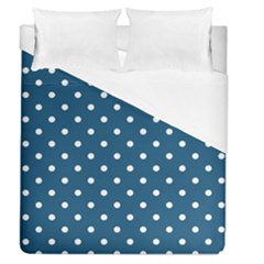 Turquoise Polka Dot Duvet Cover (queen Size) by retrotoomoderndesigns