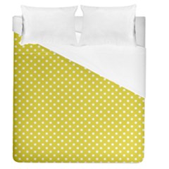 Yellow Polka Dot Duvet Cover (queen Size) by retrotoomoderndesigns