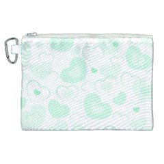 Pastel Green Hearts Canvas Cosmetic Bag (xl) by retrotoomoderndesigns