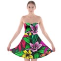 Neon Hibiscus Strapless Bra Top Dress View1