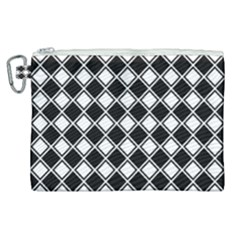 Black And White Diamonds Canvas Cosmetic Bag (xl) by retrotoomoderndesigns