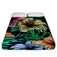 Hibiscus Dream Fitted Sheet (king Size) by retrotoomoderndesigns