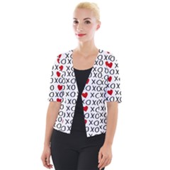 Xo Valentines Day Pattern Cropped Button Cardigan by Valentinaart