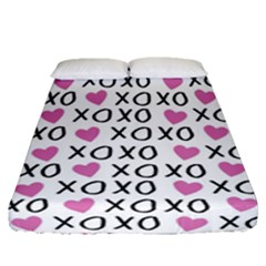 Xo Valentines Day Pattern Fitted Sheet (queen Size) by Valentinaart