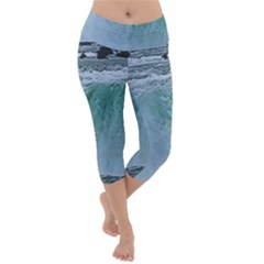 Niagara Falls Lightweight Velour Capri Yoga Leggings by Riverwoman