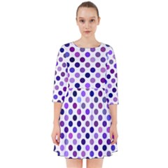 Shades Of Purple Polka Dots Smock Dress by retrotoomoderndesigns