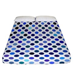 Shades Of Blue Polka Dots Fitted Sheet (california King Size) by retrotoomoderndesigns