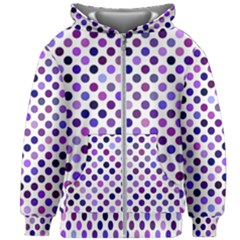 Shades Of Purple Polka Dots Kids  Zipper Hoodie Without Drawstring by retrotoomoderndesigns