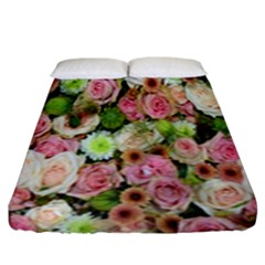 Pastel Pink Roses Fitted Sheet (king Size) by retrotoomoderndesigns