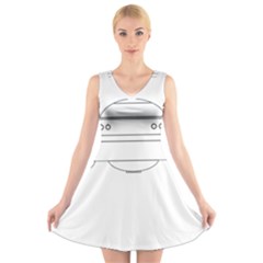 Alien Space Ufo Extraterrestrial V-neck Sleeveless Dress by Wegoenart