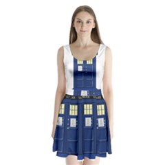 Tardis Doctor Who Time Travel Split Back Mini Dress  by Wegoenart