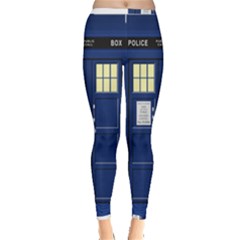 Tardis Doctor Who Time Travel Inside Out Leggings by Wegoenart