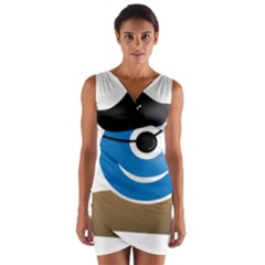 Alien One Eye Pirate Buccaneer Wrap Front Bodycon Dress by Wegoenart