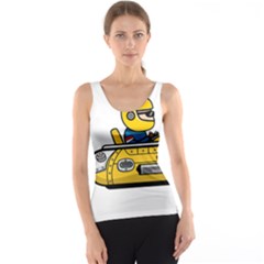 Cartoon Space Racer Galaxy Science Tank Top by Wegoenart