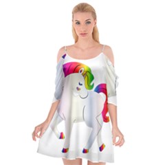 Rainbow Unicorn Unicorn Heart Cutout Spaghetti Strap Chiffon Dress by Wegoenart