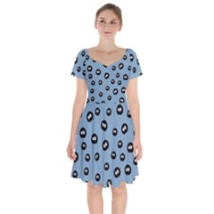 Totoro - Soot Sprites Pattern Short Sleeve Bardot Dress by Valentinaart