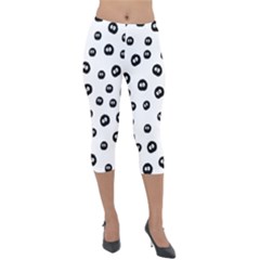 Totoro - Soot Sprites Pattern Lightweight Velour Capri Leggings  by Valentinaart