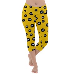 Totoro - Soot Sprites Pattern Lightweight Velour Capri Yoga Leggings by Valentinaart