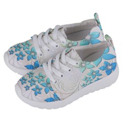 Flowers Background Leaf Leaves Blue Kids  Lightweight Sports Shoes by Mariart