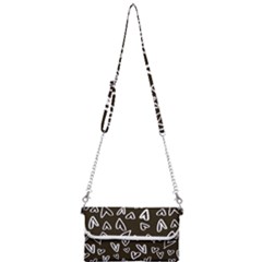 White Hearts - Black Background Mini Crossbody Handbag by alllovelyideas