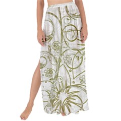 Flowers Background Leaf Leaves Maxi Chiffon Tie-up Sarong by Mariart