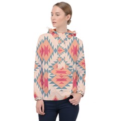 Tribal Signs 2          Women Hooded Front Pocket Windbreaker by LalyLauraFLM