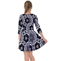 Black White Abstract Flower Smock Dress View2