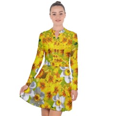 Daffodil Surprise Long Sleeve Panel Dress by retrotoomoderndesigns