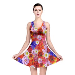 Multicolored Daisies Reversible Skater Dress by retrotoomoderndesigns