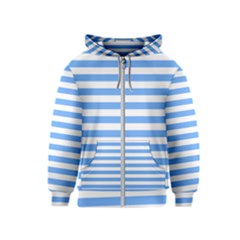 Blue Stripes Kids  Zipper Hoodie by snowwhitegirl