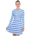 Blue Stripes Long Sleeve Panel Dress View1