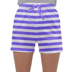 Lilac Purple Stripes Sleepwear Shorts by snowwhitegirl