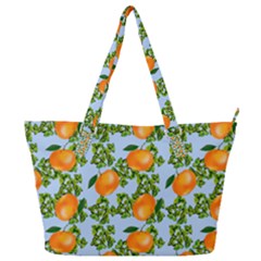 Citrus Tropical Orange Blue Full Print Shoulder Bag by snowwhitegirl