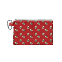 Skull Red Pattern Canvas Cosmetic Bag (small) by snowwhitegirl