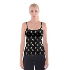 Skull Black Pattern Spaghetti Strap Top by snowwhitegirl