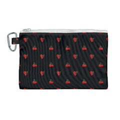 Candy Apple Black Pattern Canvas Cosmetic Bag (large) by snowwhitegirl