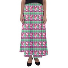 Peppermint Candy Green Plaid Flared Maxi Skirt by snowwhitegirl