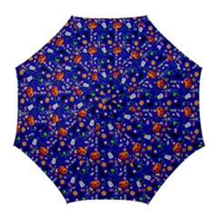 Halloween Treats Pattern Blue Golf Umbrellas by snowwhitegirl