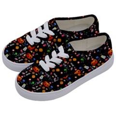 Halloween Treats Pattern Black Kids  Classic Low Top Sneakers by snowwhitegirl