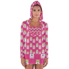 Ghost Pet Pink Long Sleeve Hooded T-shirt by snowwhitegirl