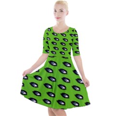 Eyes Green Quarter Sleeve A-line Dress by snowwhitegirl