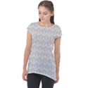 Damask Grey Cap Sleeve High Low Top View1