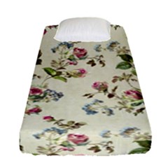 Vintage Roses Fitted Sheet (single Size) by retrotoomoderndesigns