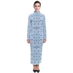 Ornamental Blue Turtleneck Maxi Dress by snowwhitegirl