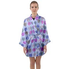 Valentine Hearts Blue Long Sleeve Kimono Robe by snowwhitegirl