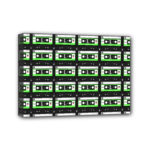 Green Cassette Mini Canvas 7  X 5  (stretched) by snowwhitegirl