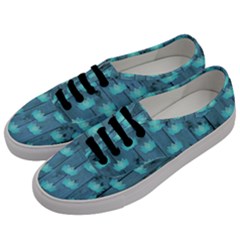 Zen Lotus Wood Wall Blue Men s Classic Low Top Sneakers by snowwhitegirl