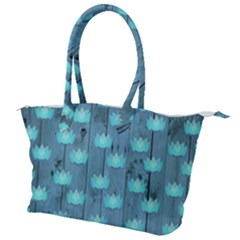 Zen Lotus Wood Wall Blue Canvas Shoulder Bag by snowwhitegirl