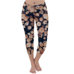 Wood Stick Piles Capri Winter Leggings  by snowwhitegirl