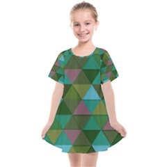 Green Geometric Kids  Smock Dress by snowwhitegirl